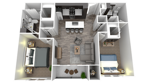 bedroom floor plan an in 3d